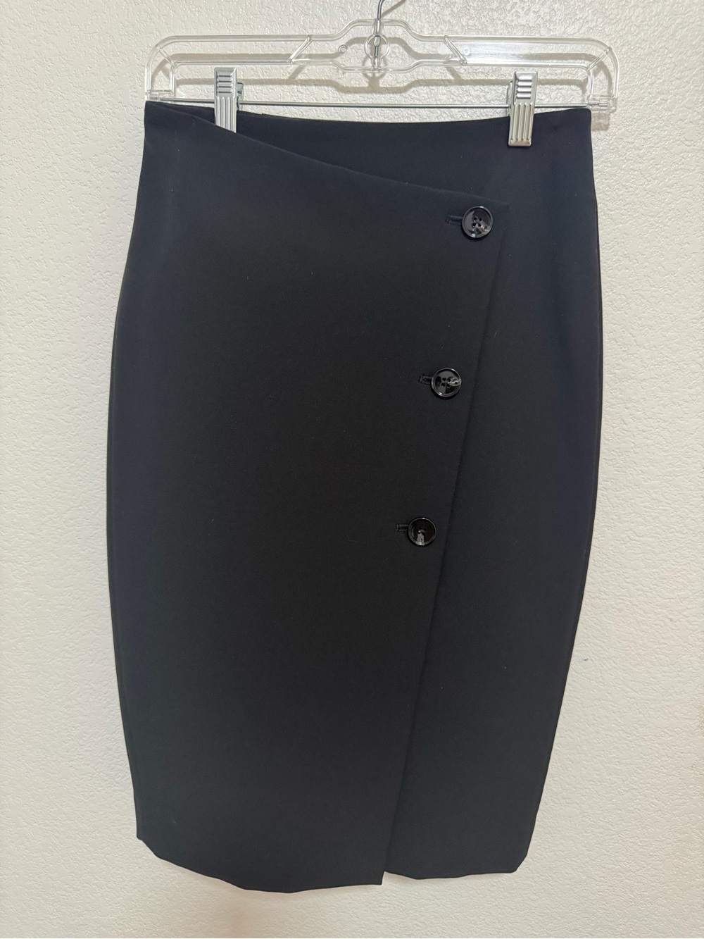 Express Black Button-Trim Pencil Skirt